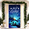 Nativity Scene Christmas Door Cover for Front Door - Fabric