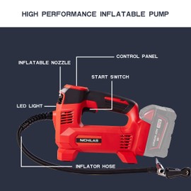 Tire Inflator for Milwaukee M18 Battery Auto Portable Air Compressor Pump with LCD Screen Fixed Value Setting for Car, Motorcycles, Bikes, Balls (No Battery)