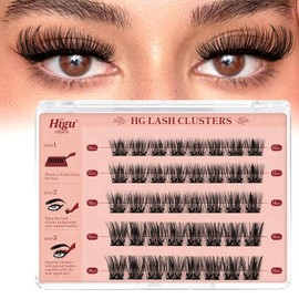 Higu clace Ciglia autoadesive, ciuffetti ciglia finte Mix 10-16 MM, ciglie finte naturali, ciglissime press e go kit senza colla Adatto ai principianti(Natural 10 – 16 mm)