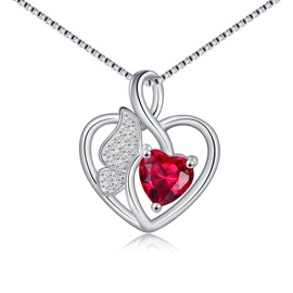 Cosie Lily Women's 925 Sterling Silver Chain Women's Necklace Heart Butterfly Chains Love Heart Necklace for Women Jewellery Birthday Gift for Her Mother's Day Girlfriend Christmas, Sterling Silver,
