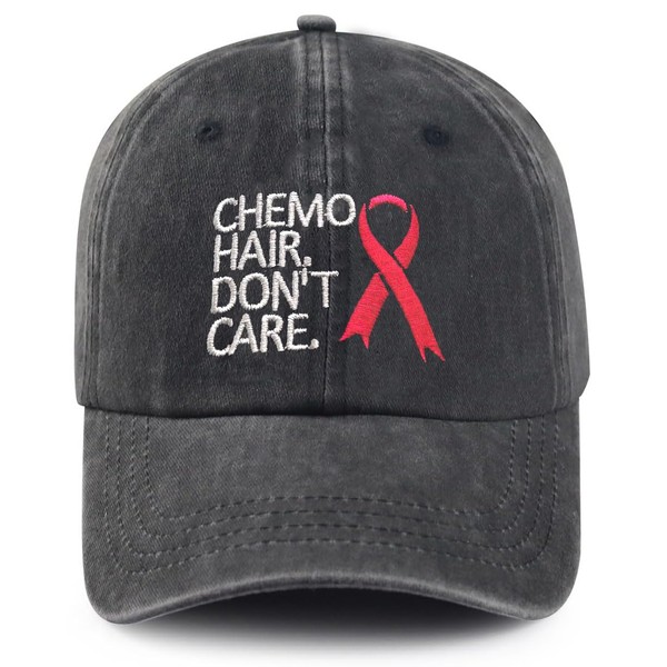 MOLIAN Chemo Hair Don't Care Embroidered Baseball Cap for Men