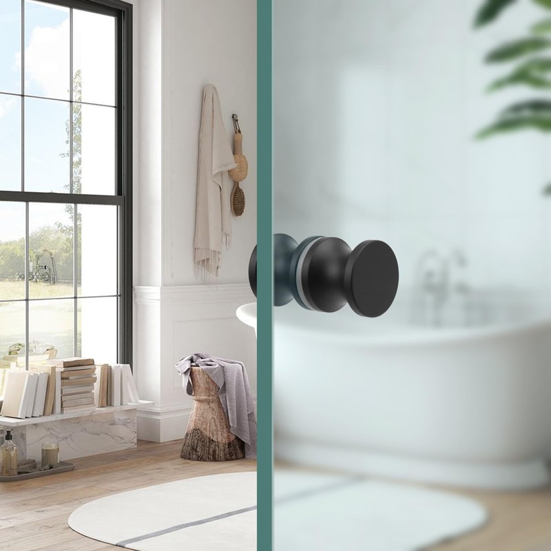 Antrader Shower Door Knobs Double Sided,2Pcs Shower Glass Door Handle