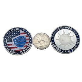 Covid Pandemic Frontline Heroes Recognition Award - Commemorative 2020-2021 Challenge Coin Medallion Token