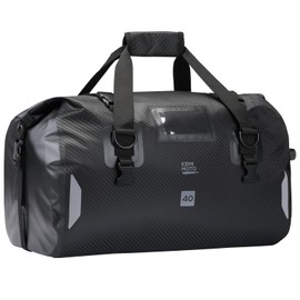 KEMIMOTO Waterproof Motorcycle Dry Bag – Duffle Tail Bag Soft Luggage, 25L/40L/65L Large Capacity with 4 Quick-Release Straps, Dustproof for Touring, Adventure, Motorcycling & Camping Black