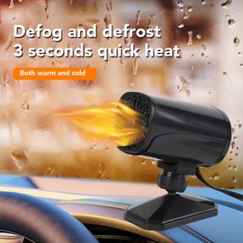 Portable Car Heater 12V/24V, Fast Windshield Defrost & Defog, Plug-in Heater for Cars