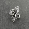Sterling Silver Textured Fleur-de-Lis Symbol Lapel Pin, Brooch