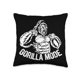 Gorilla MODE Gorilla Fitness Workout Sport Sports Fitness Throw Pillow