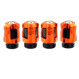 Tapones de válvula Lunsom para válvulas de coche, válvulas de neumáticos, accesorios para la mayoría de coches y motocicletas, Anaranjado