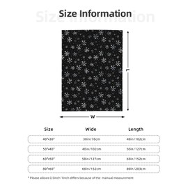 Jbofyee Winter Snowflakes Throw Blankets All Season Ultra Soft Warm Christmas Fleece Blanket for Home Bed Sofa Couch Chair Outdoor Travel Camping 60x50 Inch