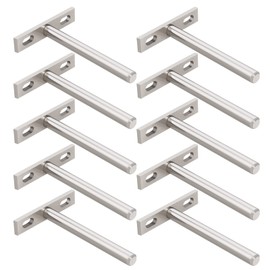 Shoze 10 Pcs Floating Shelf Brackets 4 Inch Blind Shelf Supports Heavy Duty Solid Steel Invisible Shelf Bracket for Wall Mounted Decoration Wooden Floating Shelves