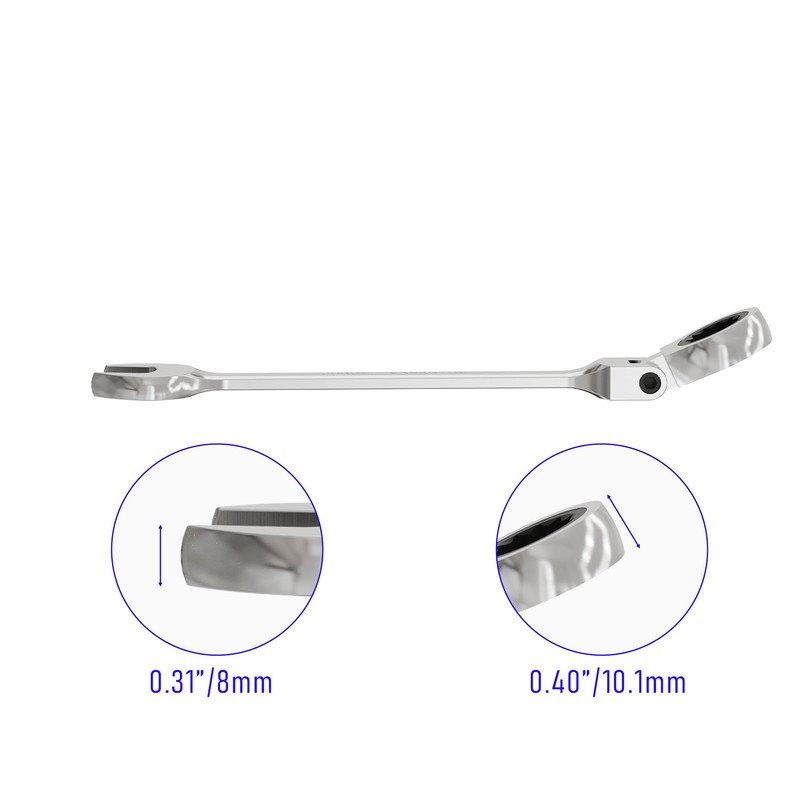 Skweawert 14mm Flex-Head Ratcheting Combination Wrench Metric 72 Teeth 12