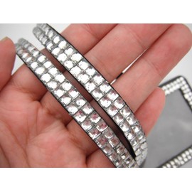 ALL in ONE Rhinestone Lanyard Bling Crystal Necklace + Card Holder for Id/Key/Cell Phone (White)
