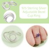 BENECREAT 1 x Sterling Silver Ring Base, Round Cabochon Setting,