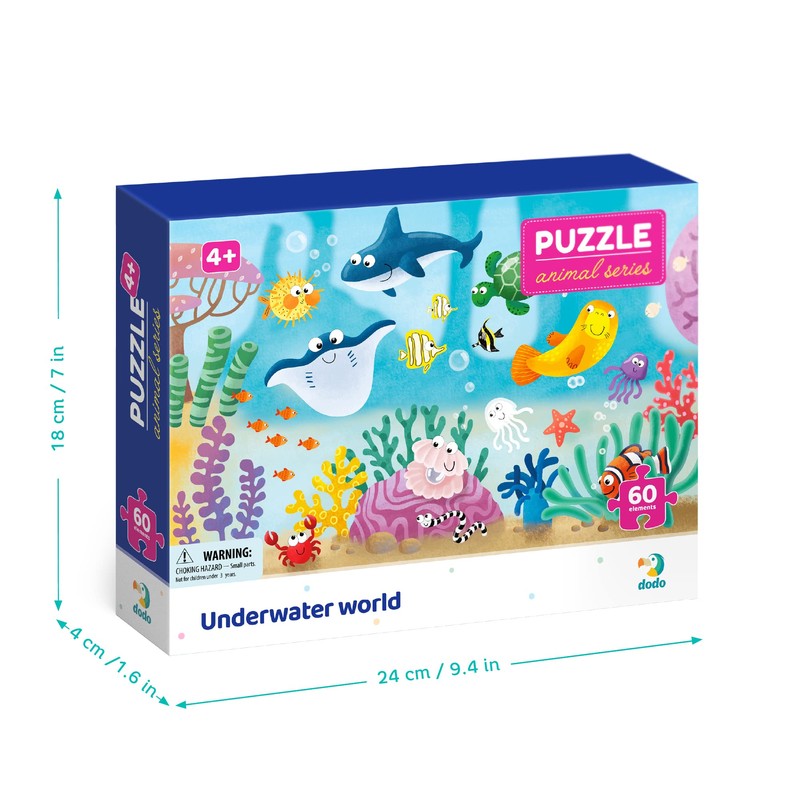 Dodo D300378 Educational Underwater World Puzzle 60 Pieces, Various