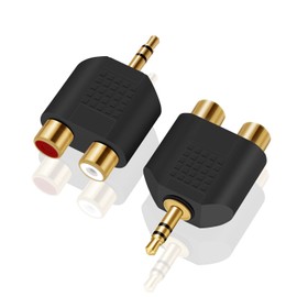 ANDTOBO ANDTOBO 3.5 mm TRS to Dual RCA F (2-Pack), 3.5mm Stereo Male to Dual RCA Female Audio Breakout Adapter