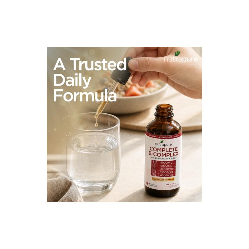 Complete B Complex Liquid Drops | 60ml | with Biotin,