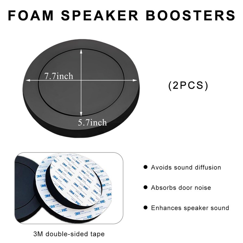 ZNDAW 2PCS 6.5" Car Foam Speaker Enhancer, Auto Door Soundproof
