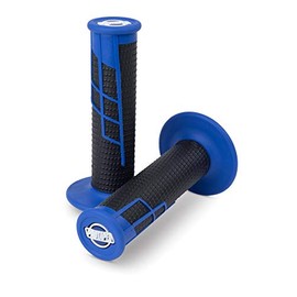 ProTaper Blue/Black Clamp-On Half-Waffle Grips Pair for Most 2-Stroke and 4-Stroke Motocross Models 021663