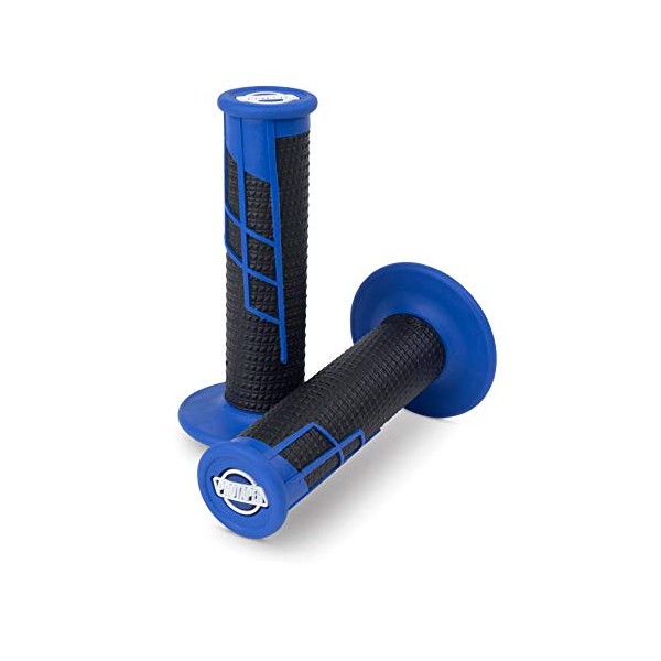 ProTaper Blue/Black Clamp-On Half-Waffle Grips Pair for Most 2-Stroke and
