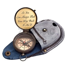So You Can Always Find Your Way Back to Me Engraved Compass - Romantic Keepsake Gift for Him/Her - Husband Gifts from Wife
