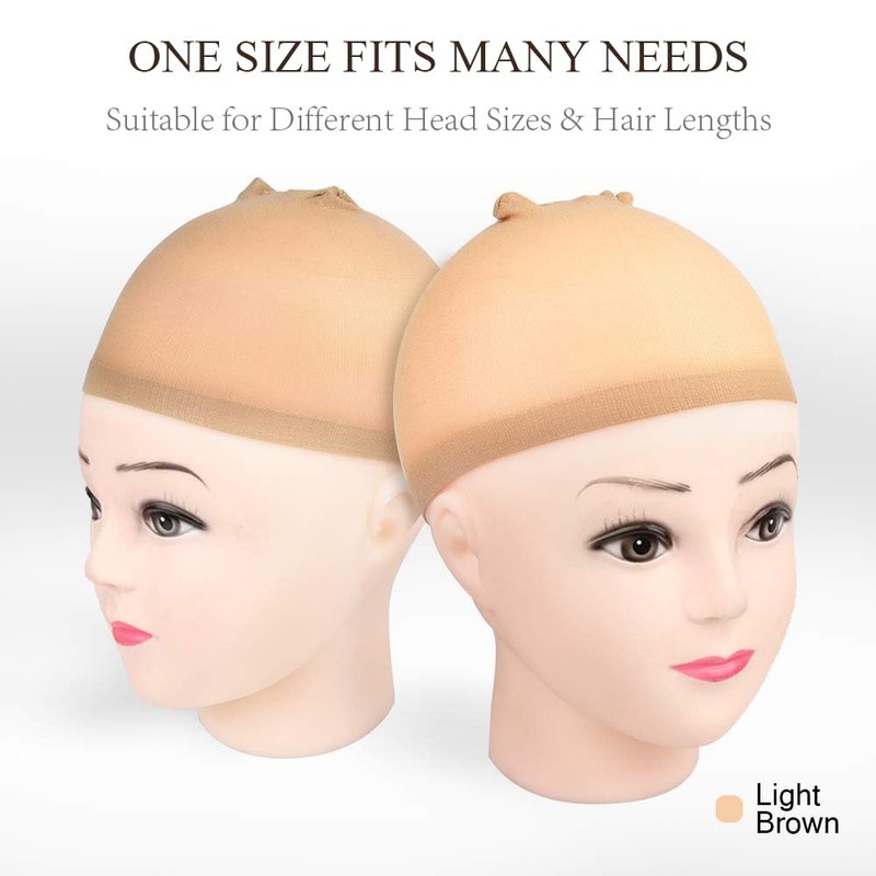 Wig Caps, MORGLES 8 Pcs Nude Stocking Cap for Wigs,