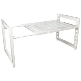 Pearl Metal HB-4813 Under Bathroom Space Rack, White, 12.2 - 20.9 inches (360 - 530 mm), Extendable Type, Arrangement Free