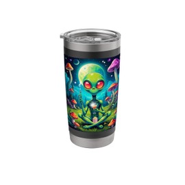 Psychedelic Alien Bong Voyage Vaping with Martini Stainless Steel Insulated Tumbler