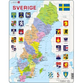 Larsen Puzzles Sweden Political 70 Piece Children's Educational Jigsaw Puzzle