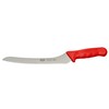 Winco 9" Commercial-Grade Serrated Bread/Pastry Knife with Offset Handle, Red