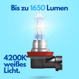 Diamond Vision 2x H11 12V 55W | 4200K extra bright| Halogen car headlights | Extremely durable | Replacement bulbs for automotive