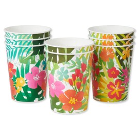 American Greetings Tropical Luau Party Supplies for BBQs and All Summer Parties, Reusable Party Cups (16 oz, 8-Count)