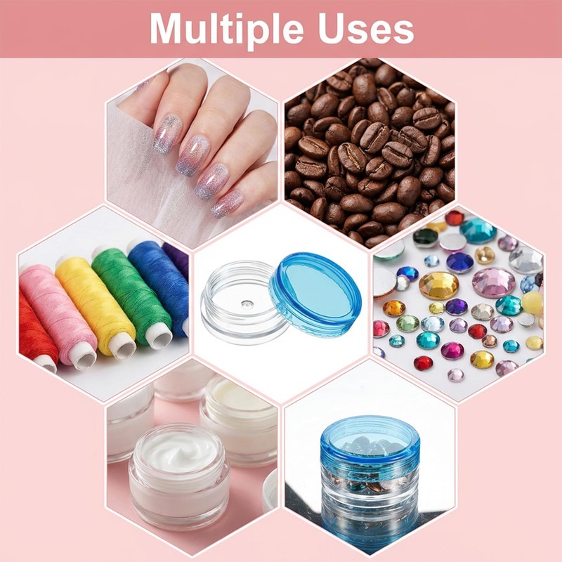 15 Pcs Sample Containers with Lid 2/3/5g Mini Travel Jars