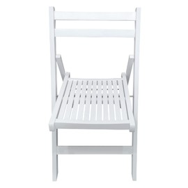 HomVent Set of 4 Slatted Wood Folding Chair, Fully Assembled Folding Chair Set Folding Event Chairs Wedding Chair Wooden Slatted Seat for Dining Room Kitchen Balcony Wedding Occasion Events (White)