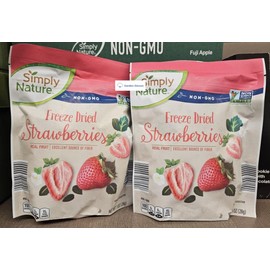 Simply Nature NON-GMO Freeze Dried Strawberries 1.0oz 28g (Two Bags)
