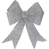 DECOLINE Glitter Bow L - Pack of 3 Silver