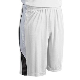 Champro Men's Standard Rebel Basketball Athletic Shorts, White, Black, White, Adult Large
