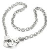 COOLSTEELANDBEYOND Mens Womens Link Chain Handcuff Necklace Silver Color, 27