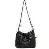 Harzio Women's Shoulder Bag, Ribbon, Silver Chain, Ballet Core Gather