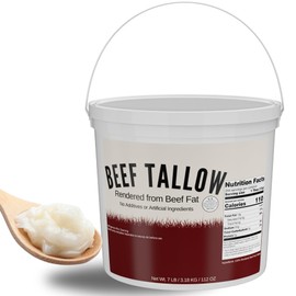 Beef Tallow for Cooking 7 LB Bulk Pail w/Safety Seal