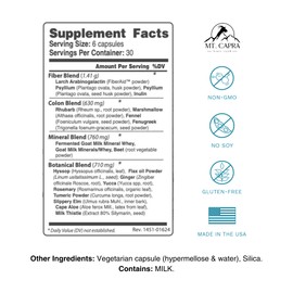 CapraCleanse by Mt. Capra | Effective Cleansing of GI Tract with All Natural and Non-GMO Ingredients | 30 Servings - 180 Capsules