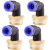 4 pieces 8 mm 1/2 inch PT pneumatic 90° angled