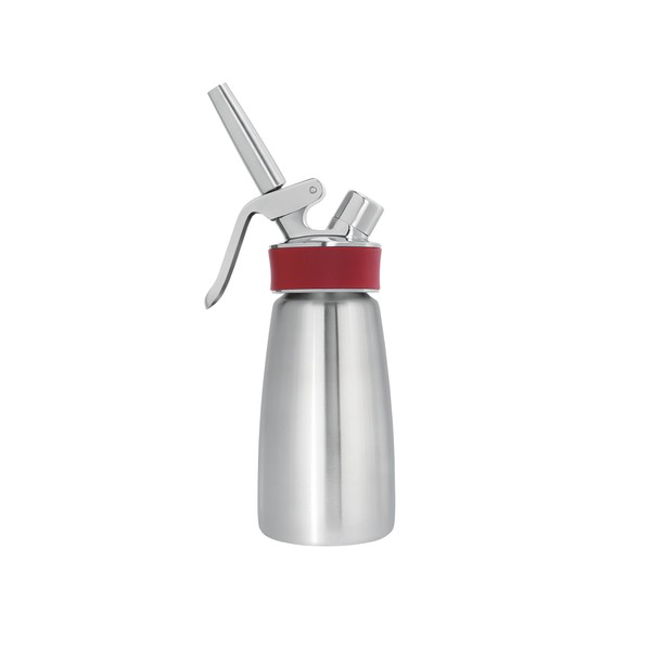 iSi Gourmet Cream/Food Whipper for All Hot and Cold Applications, 1/2 Pint, Stainless Steel/Red