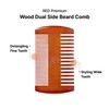 RED by Kiss Premium Wood Men Dual Side Beard Comb,