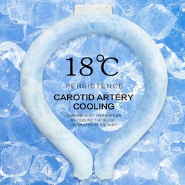 Ice Collar，Neck Cooling Tube | Wearable Cooling Wraps for Summer Heat I Hands Free Cold Pack | Reusable Neck Coole (Blue)