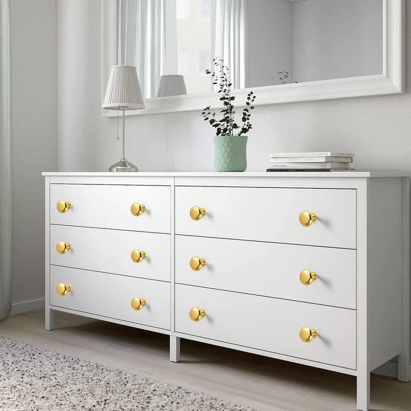 Probrico Pack of 10 Brushed Gold Cabinet Knobs, Gold Cabinet