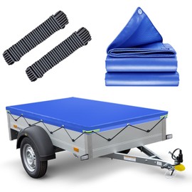 Trailer Tarpaulin Flat Tarpaulin 211 x 116 x 8 cm, Waterproof Trailer Tarpaulin with Tarpaulin Rope, Ideal for Humbaur Start Trailer & Steely DK and 500 kg/750 kg/800 kg 205 x 109 cm Trailers