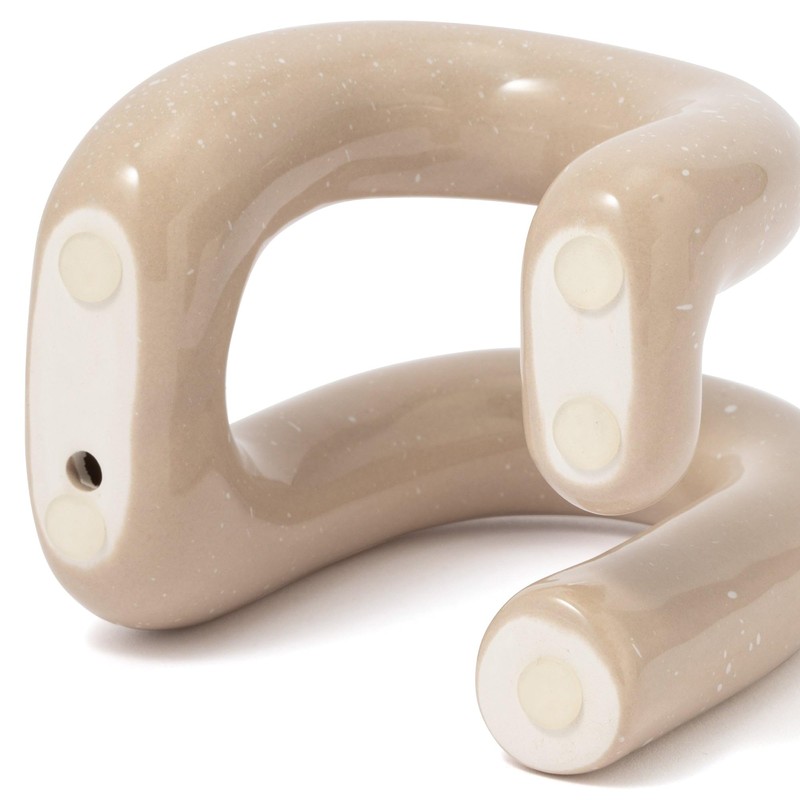 Francfranc Bi-Color Ceramic Bookends, Set of 2, Beige