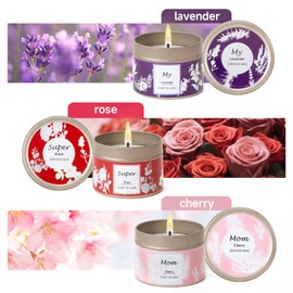 Scented Candles Gifts for Mom, 3 Pack 2.6 oz Natural Soy Aromatherapy Candles for Mom, My Super Mom Candles Set Gift, Unique Birthday Gifts for Mom, Small Candle Gift for Birthday, Mother's Day