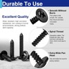 100 Pcs #8 x 1-1/4" Black Wood Screws, Pan Head