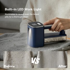 Fabric Shaver Rechargeable Lint Remover with 3 Extra Blades & Light